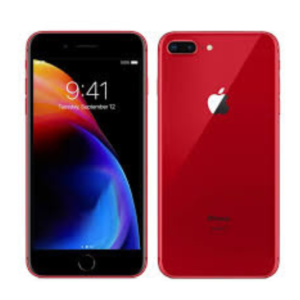 iPhone 8 Plus, 64GB in Red, showcasing its vibrant color and dual-camera system.