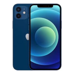 iPhone 12, 64GB in Blue, showcasing its sleek design and vibrant color.