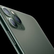 iPhone 11 Pro, 64GB in Graphite, featuring a triple camera array and matte textured finish.