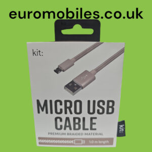 KIT MICRO USB CABLE PREMIUM BRAIDED MATERIAL 1.0m