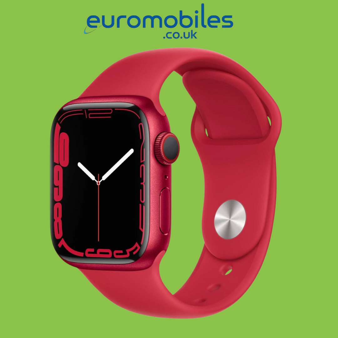 17495444001000093379.jpg Apple Watch Series 7 45mm Red Aluminum Case with Red Sport Band GPS+ Cellular New - Image 1