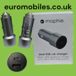 Mophie Dual Car charger 30W USB-C and USB A