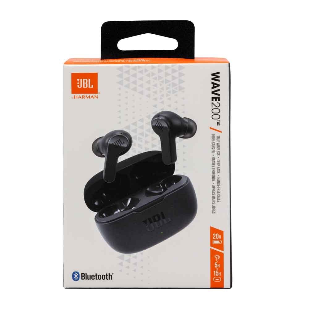JBL Wave 200TWS black wireless earbuds retail packaging