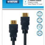 Status black 2 metre HDMI to HDMI cable retail packaging