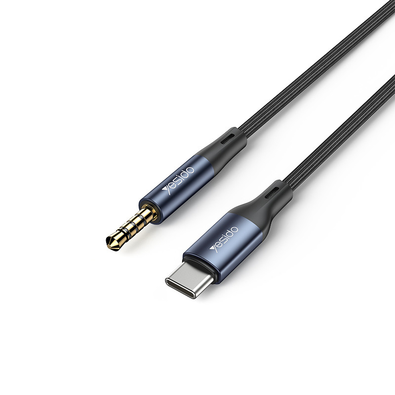 Yesido YAU42 USB-C to 3.5mm AUX audio cable in black