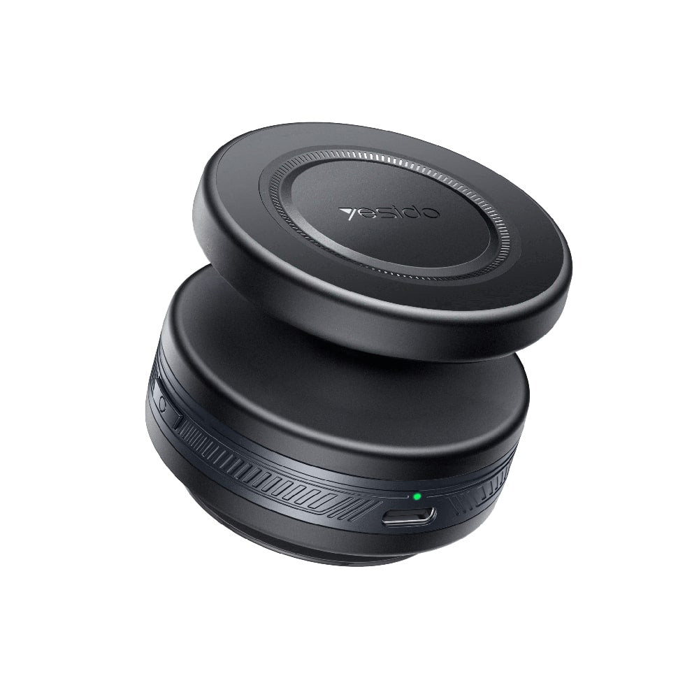Yesido C224 black magnetic car phone holder with electric vacuum suction base
