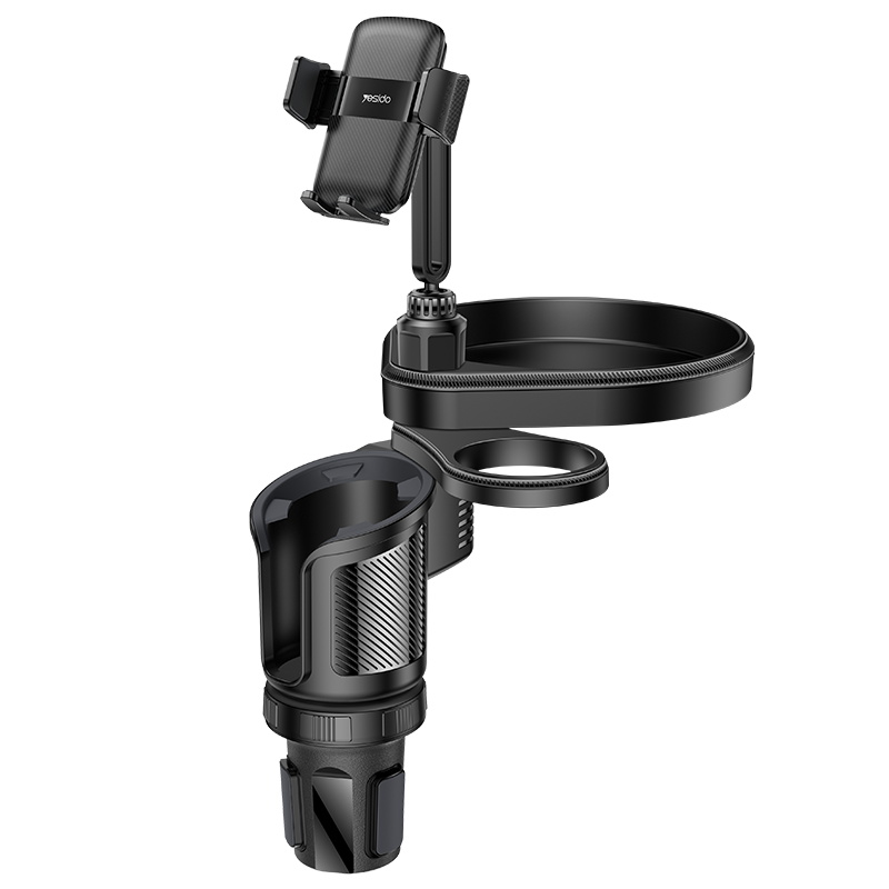 Yesido C274 black multifunction car cup holder with phone mount