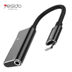 Yesido YAU11 black Lightning charging and 3.5 mm audio adapter