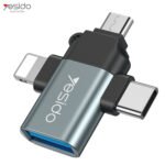 Yesido GS15 3-in-1 OTG adapter with USB-C, Micro-USB and Lightning connectors