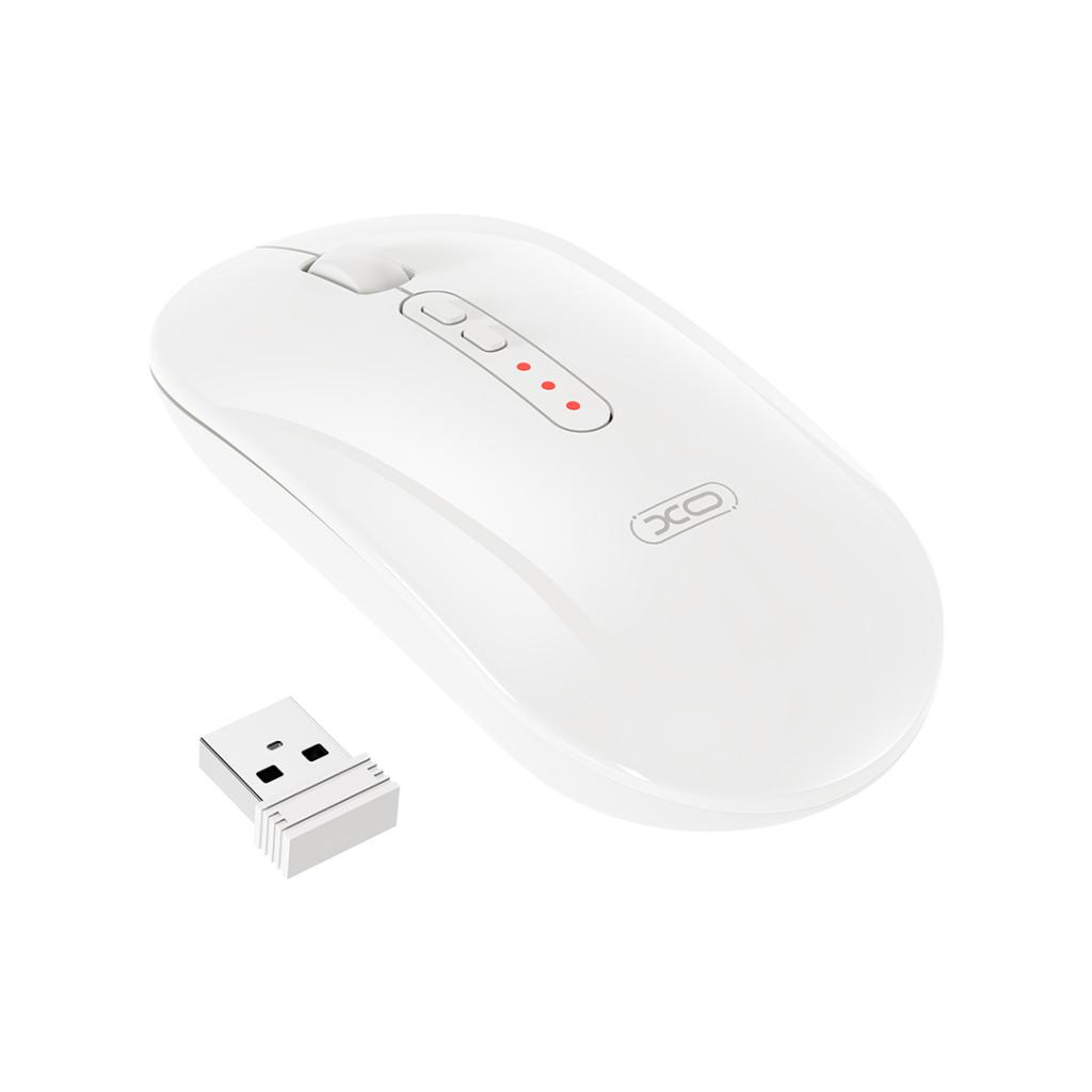 XO M13 wireless mouse in white with USB receiver