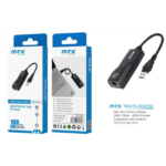 MTK TB1370 black USB-A to RJ45 Ethernet adapter and retail packaging