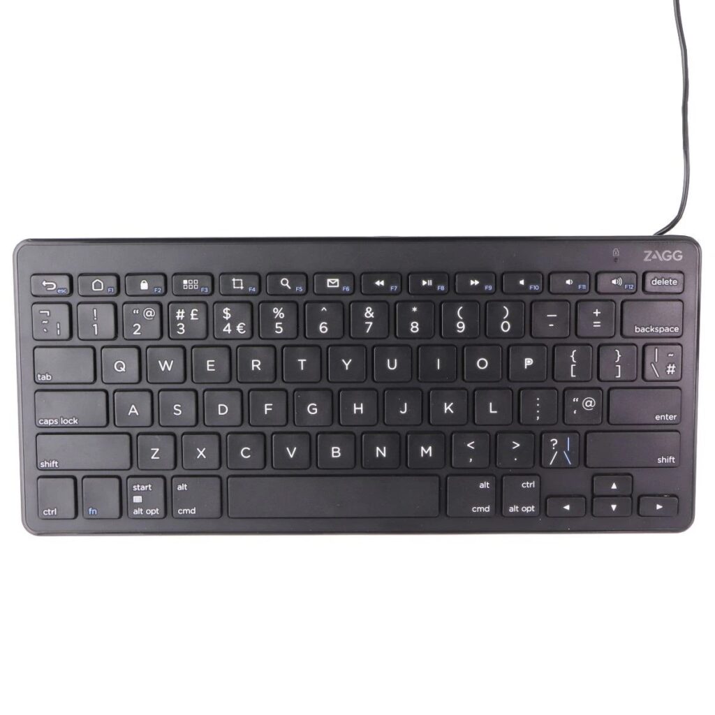 ZAGG black wired USB-C keyboard with UK English QWERTY layout