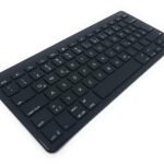 ZAGG black wireless Bluetooth keyboard with German QWERTZ layout, angled view