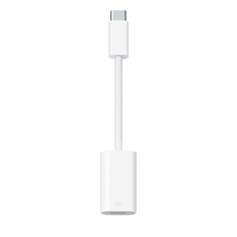 Apple USB-C to Lightning Adapter MUQX3ZM/A complete adapter on white background