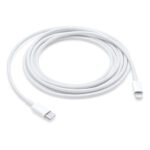 Apple USB-C to Lightning cable, 2 metres, white, showing both connectors