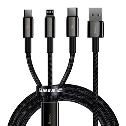 Baseus Tungsten Gold black 3-in-1 USB cable with Lightning USB-C and Micro USB connectors