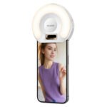 Yesido DH13 white selfie light clipped onto a phone