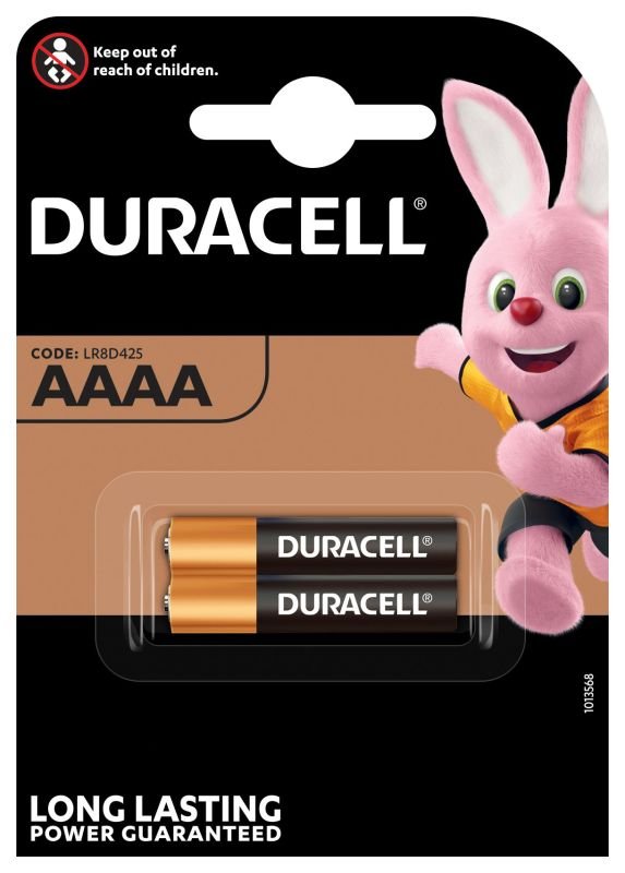 Duracell MN2500 AAAA alkaline batteries, pack of two