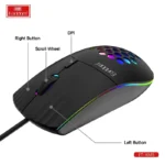Earldom KM5 black USB-C gaming mouse side view