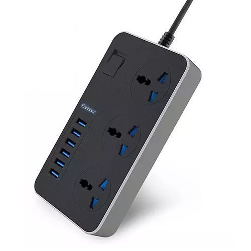 earldom-sc04-6973965932188 Earldom SC04 black power socket with three AC outlets and six USB ports