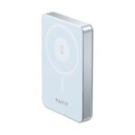 Havit PB5219 blue 10000mAh magnetic power bank angled view