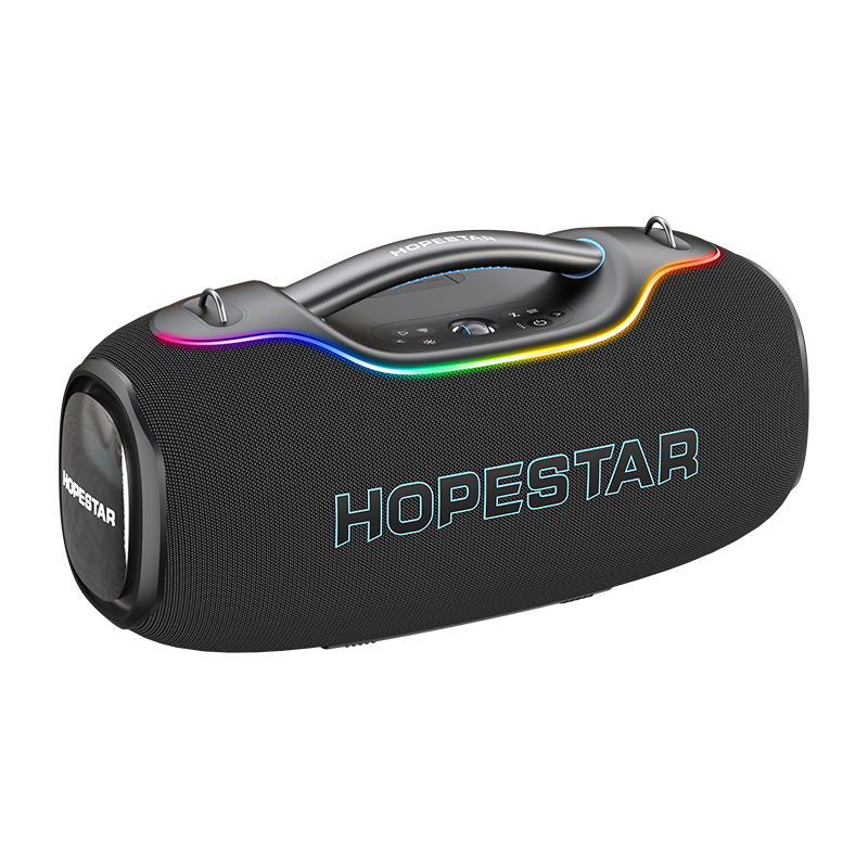 Hopestar A80 Ultra black portable Bluetooth speaker with RGB lights