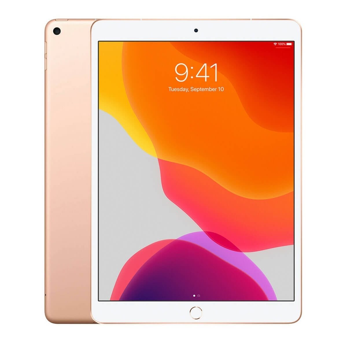 ipad-air3-gold Apple iPad Air 3rd generation A2152 Gold Wi-Fi front and rear views on white background