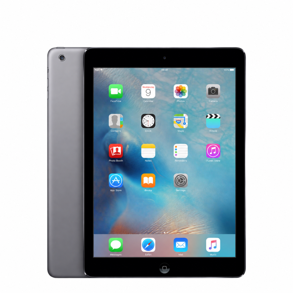 Apple iPad 3 black front and rear views on white background