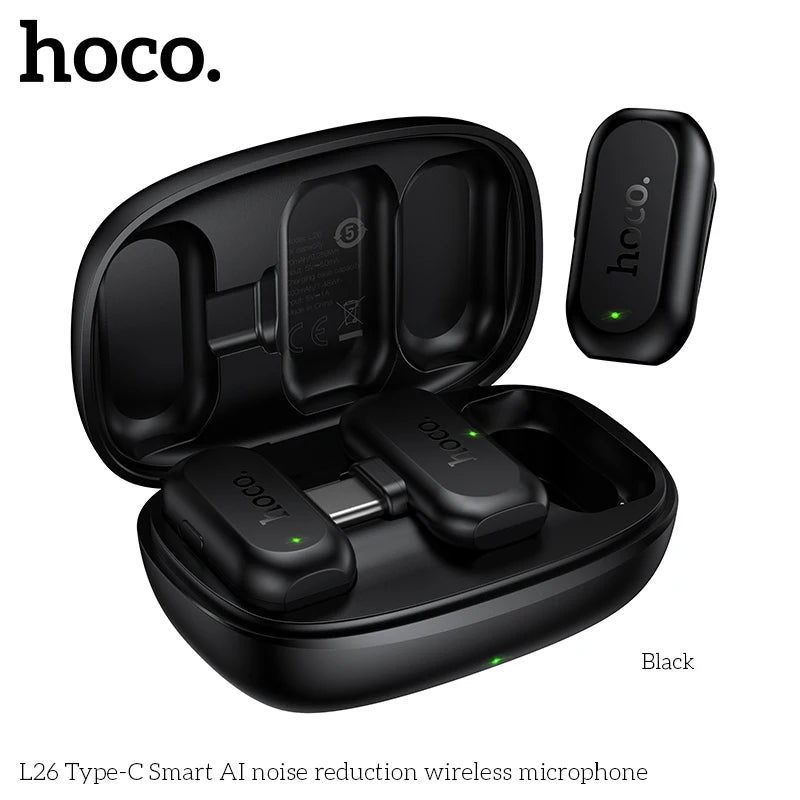 Wireless microphones with charging case
