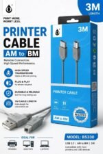 One Plus B5330 grey 3 metre USB printer cable and packaging