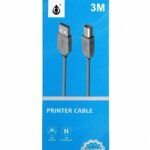 One Plus B5330 grey 3 metre USB-A to USB-B printer cable retail packaging