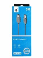 One Plus B5330 grey 3 metre USB-A to USB-B printer cable retail packaging