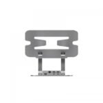Rapoo UCS-5001 silver laptop stand rear view showing magnetic USB-C hub ports