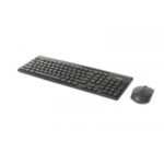Rapoo 8100M black wireless keyboard and mouse right angled view