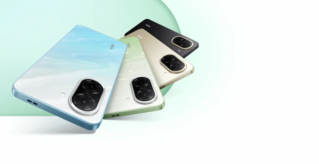 Redmi A5 official model illustration showing colour examples