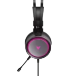 Rapoo VH530 gaming headset side view with multicolour LED lighting
