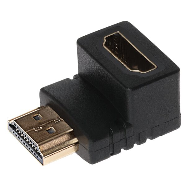 Right angle HDMI male to female video adapter
