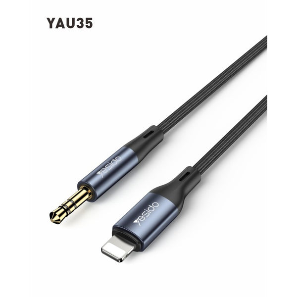 Yesido YAU35 black Lightning to 3.5mm AUX audio cable