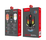 Yilima QS-103 colourful LED wired gaming mouse retail packaging front and rear views