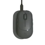Zagg Pro Mouse charcoal Bluetooth mouse top view on charging pad