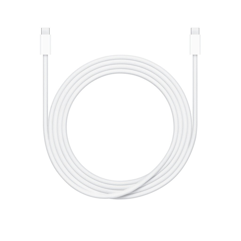 Apple A2794 240W USB-C charge cable, 2 metres, coiled view
