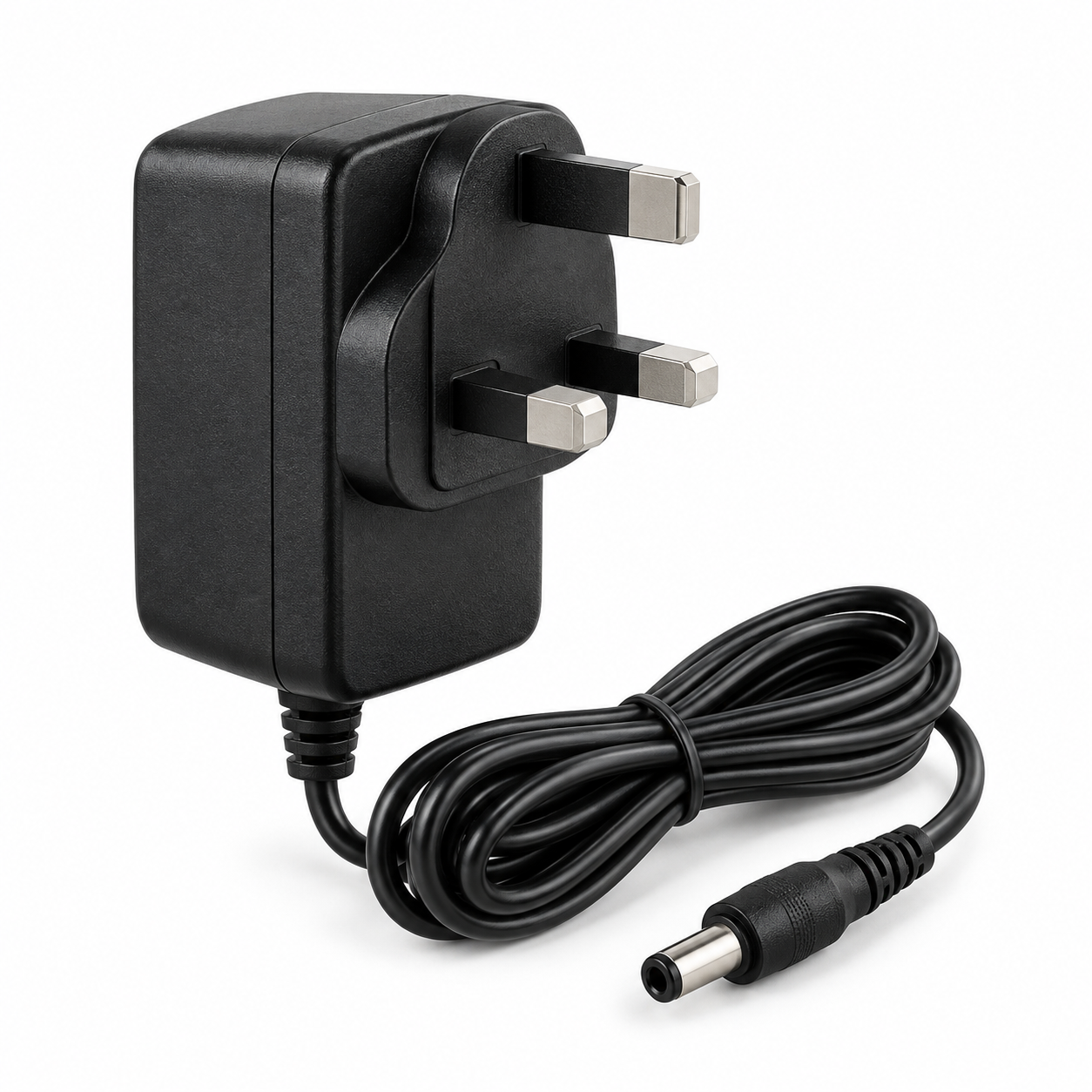 UK plug DC power adaptor with barrel connector
