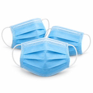 Blue disposable face masks