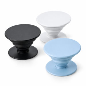 Black, white and blue expandable phone grips