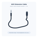Illustrative 1.5m AUX extension cable image; actual appearance may vary.