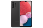 Samsung Galaxy A13 in black, front and rear model views