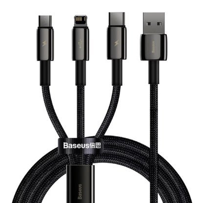 USB-A multi-connector cable with USB-C, Lightning and Micro USB ends